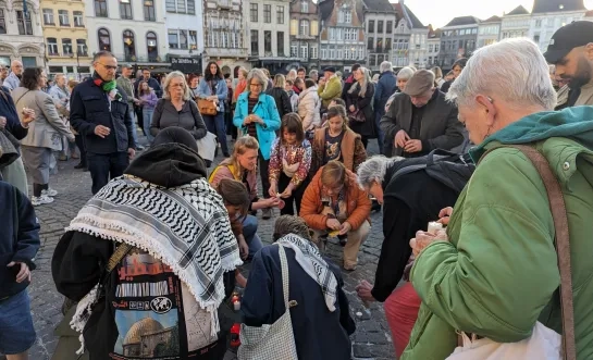 Stille wake voor slachtoffers in Gaza in Mechelen