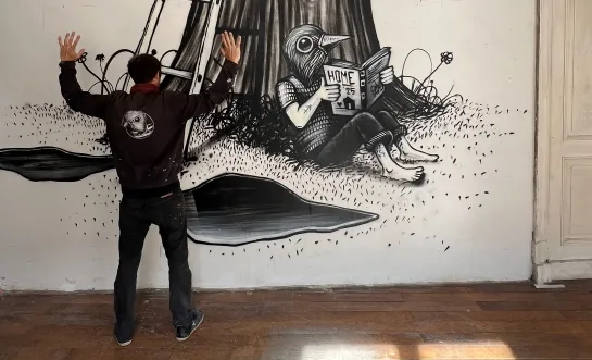 Gijs Vanhee muurschildering HOME Mechelen Het Paradijs