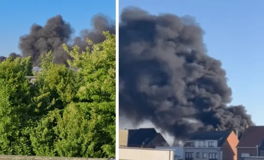 Zware brand in loods in Mechelen