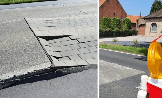 Wegdek komt omhoog op enkele plaatsen