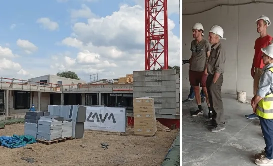 Inwoners op werfbezoek in toekomstig gemeenschapscentrum 't Gewent