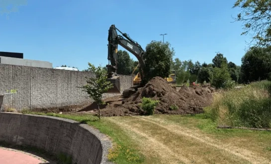 graafwerken gestart voor geluidsschermen