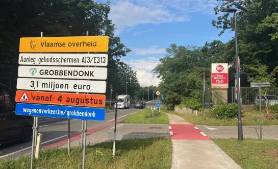 oprit E313 Grobbendonk geluidsschermen
