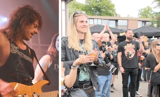Sam (links) tijdens een optreden / foto van Samfest