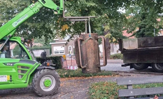 Potten worden weggehaald