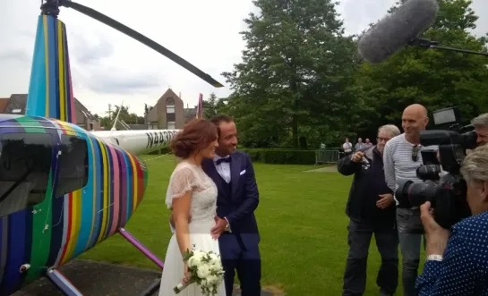 Wouter en Belle tijdens hun trouw in 2016