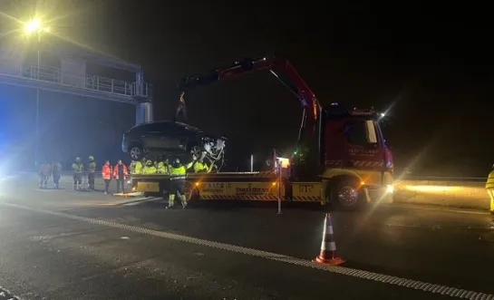 Auto over de kop op E313 in Herenthout