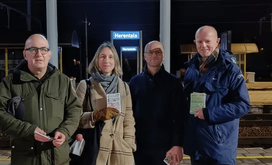 Valentrein actie station Herentals Groen bedankje trein bus