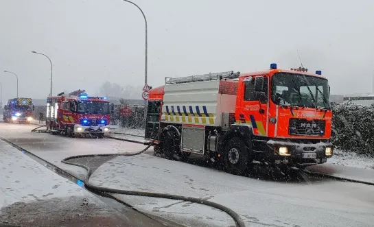 Containerbrand op industrieterrein van Hulshout