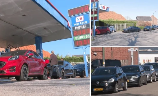 Lange files aan tankstation in Baarle-Hertog