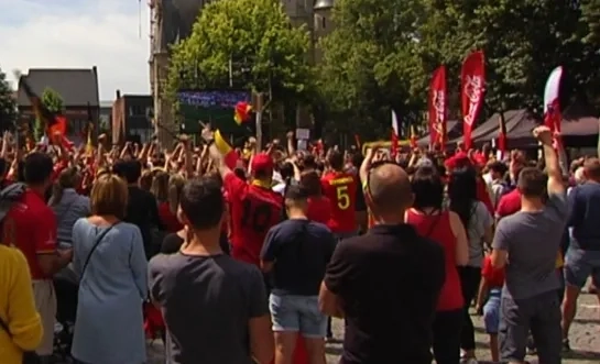 Groot scherm tijdens WK voetbal
