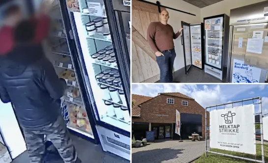 Dieven stelen producten in De Melktap