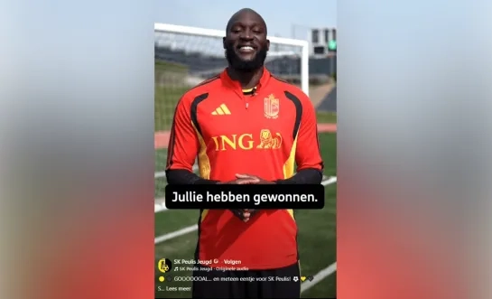 Romelu Lukaku feliciteert SK Peulis