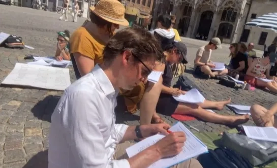 leerkrachten verbeteren protestactie