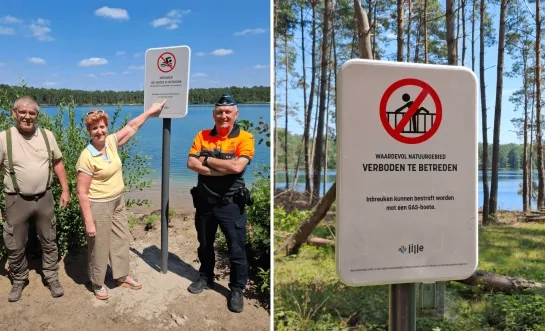 Verkeersborden zwemverbod Warandeplas