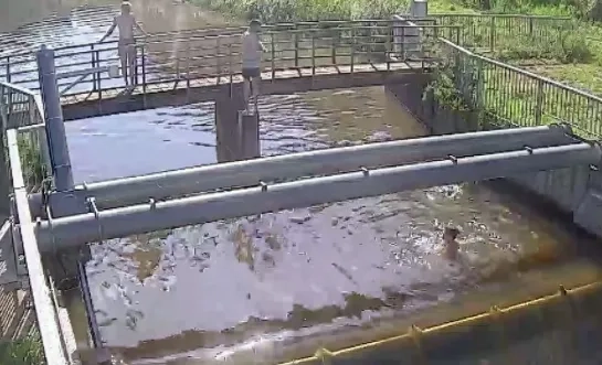 Jongeren springen van stuw Molenbeek Puurs-Sint-Amands