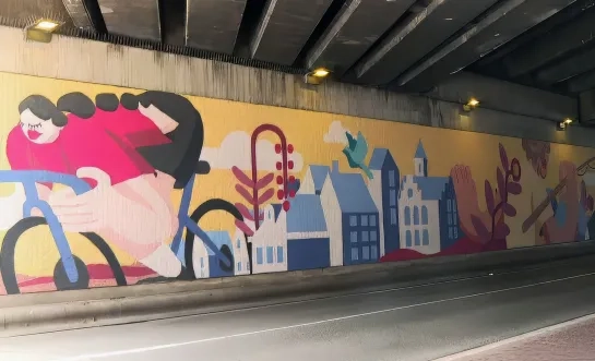 Kunstwerk in tunnel Nekkerspoel