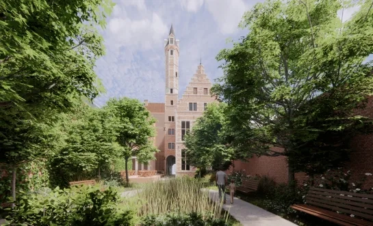 Hof van Schoofs Lakenhal Korenmarkt Mechelen exterieur