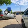 Het voertuig in Westerlo ging overkop