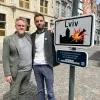 Mechelen straatnaambord Lviv Oekraïne
