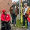 Francis Rombouts en zijn entourage bij een eerdere klacht