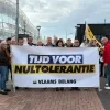 actie Vlaams Belang station Mechelen.