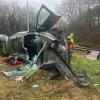Auto over de kop in Olen