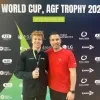 Kilan Van der Aa met zijn zilveren medaille op de World Cup in Baku