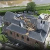Beschadigde kerk in Heffen