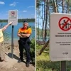 Verkeersborden zwemverbod Warandeplas