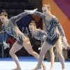 Sofie Jaeken (rechts) met het Belgische acrogymtrio