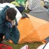 Natte tenten op de camping