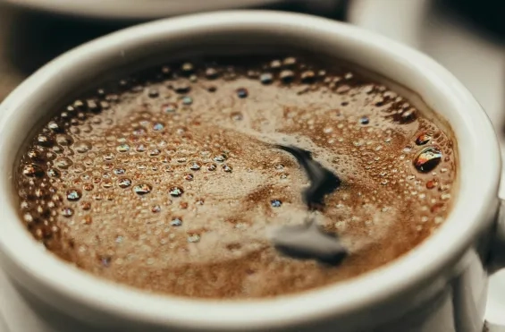 Hete koffie close-up Hete koffie close-up